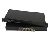 16 Port Analog Video Fiber Converters A Set. RS485 PTZ, PAL NTSC SECAM Video Over Fiber Extenders, FC Singlemode Up 20Km For Remote Video Monitoring, Security Systems More